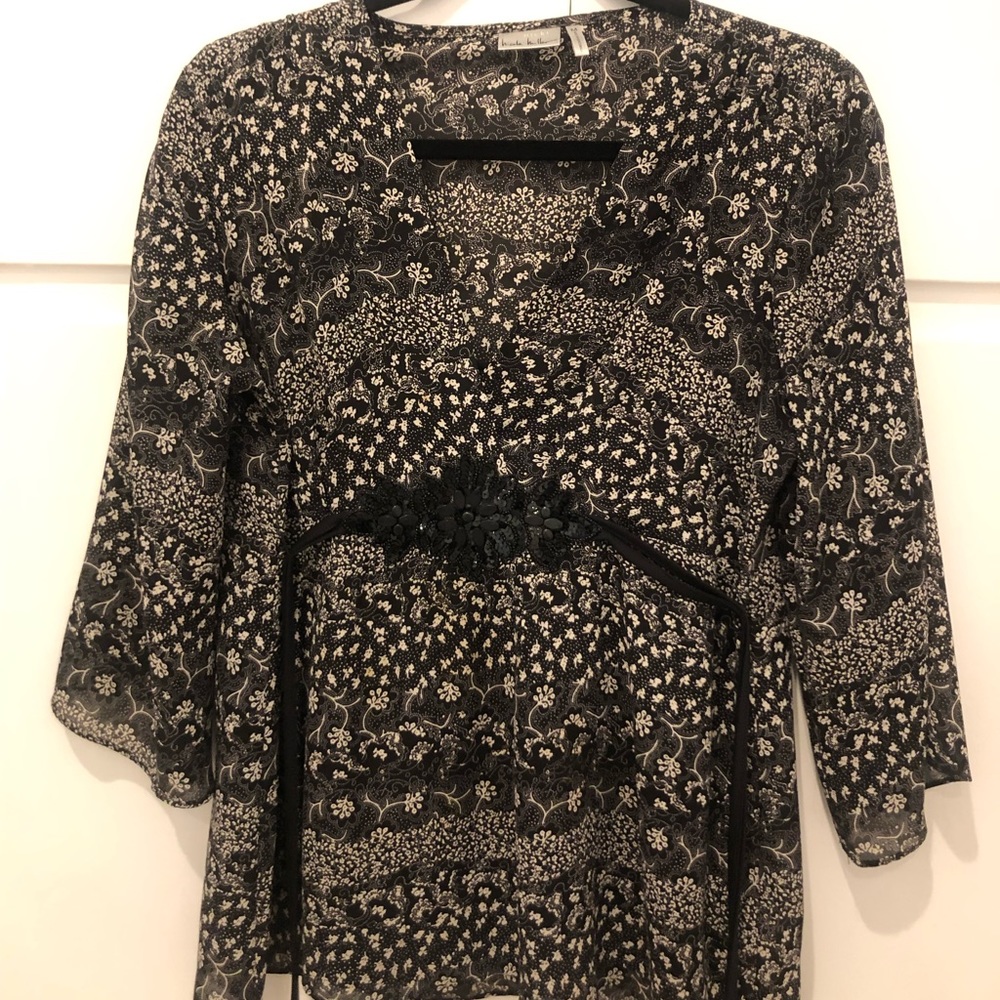 Nicole Miller black and white blouse Size Medium